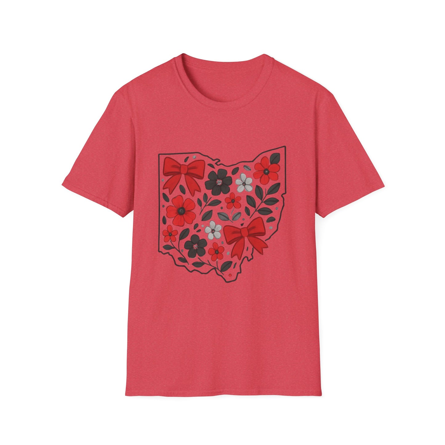 Ohio Floral T-Shirt, Unisex Tees, Gift for Her, Vintage Style, Summer Wardrobe Essential, State Pride