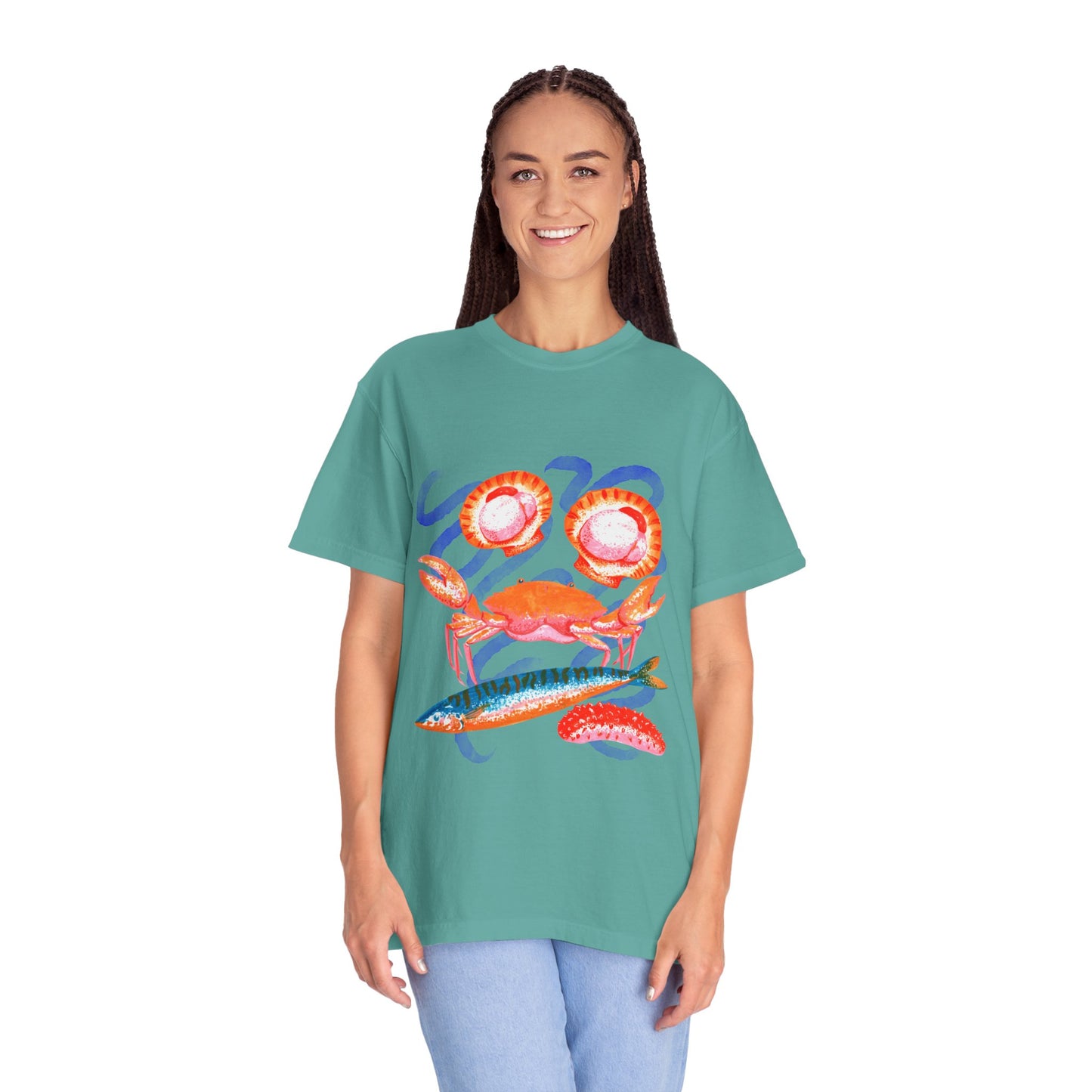 Retro Seafood Graphic T-Shirt - Fresh Catch Comfort Colors Tee