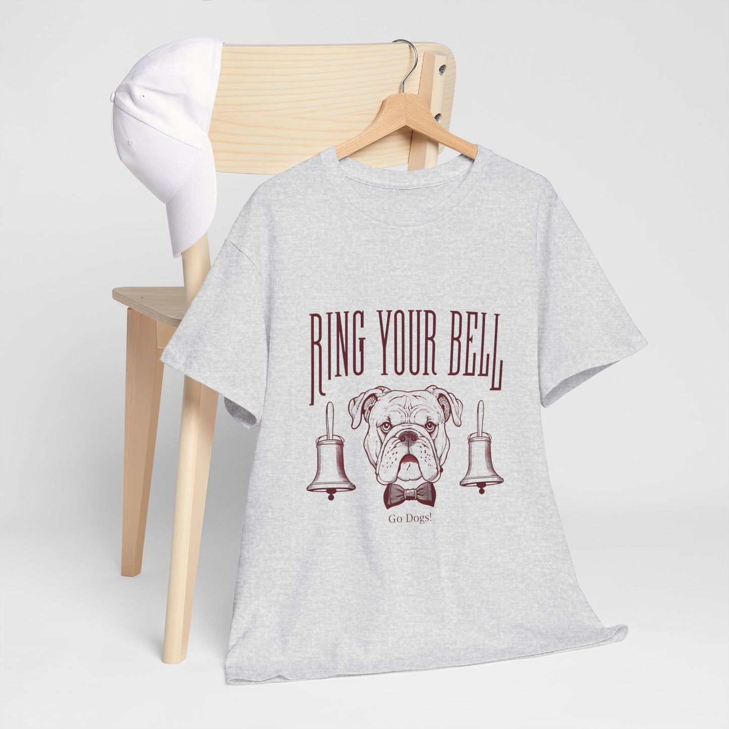 Dog Lover's Unisex Heavy Cotton Tee | 'Ring Your Bell' Shirt, Bulldog Tee, Pet Owner Gift, Funny Dog Apparel, Casual Wear