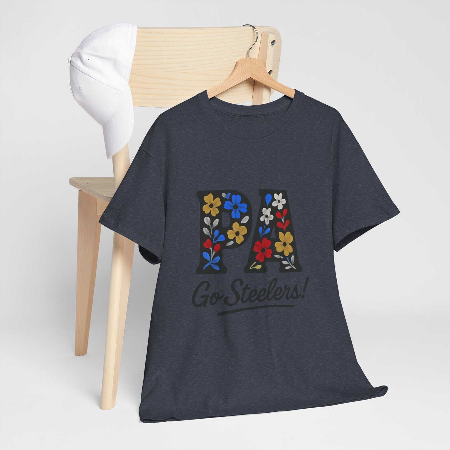 Sports Fan Tee - Floral PA Go Steelers Unisex Heavy Cotton Tee