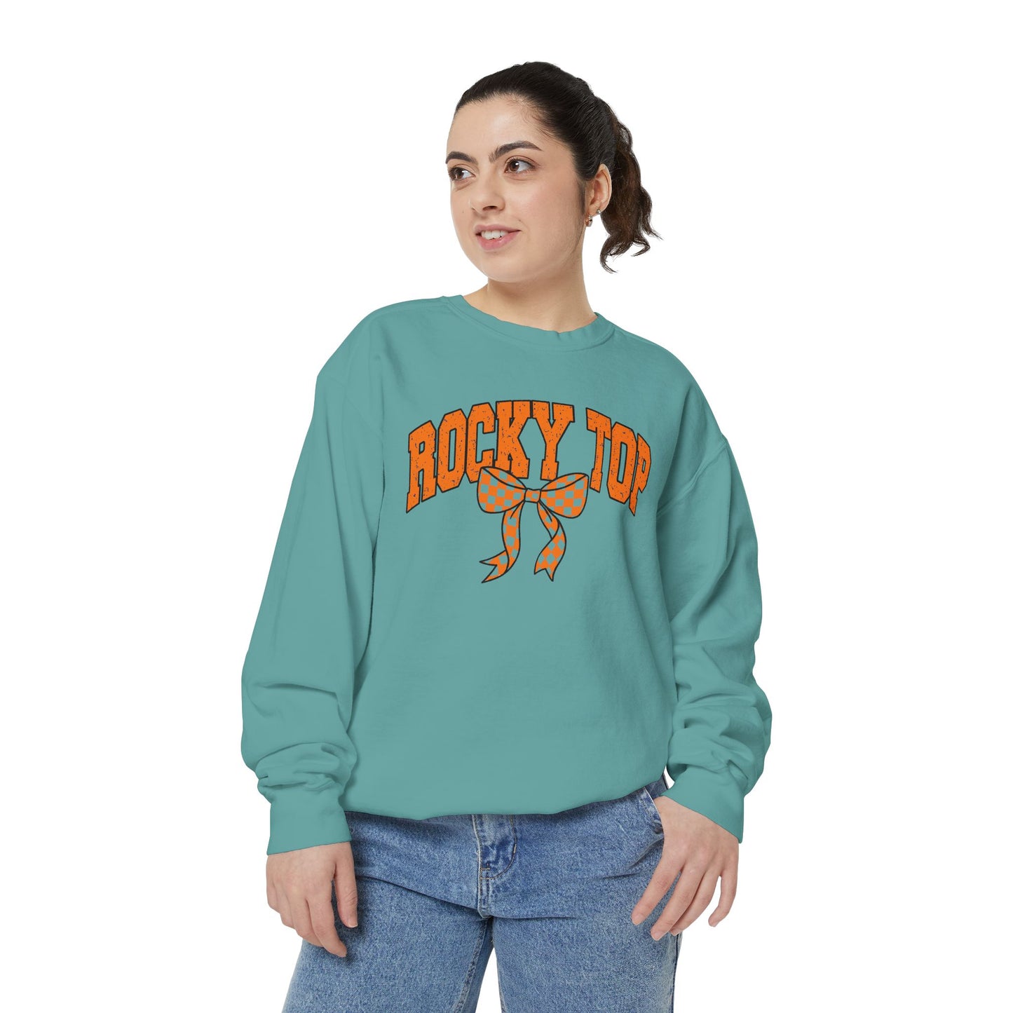 Rocky Top Bow Sweatshirt — Tennessee Checkerboard Vintage Crewneck