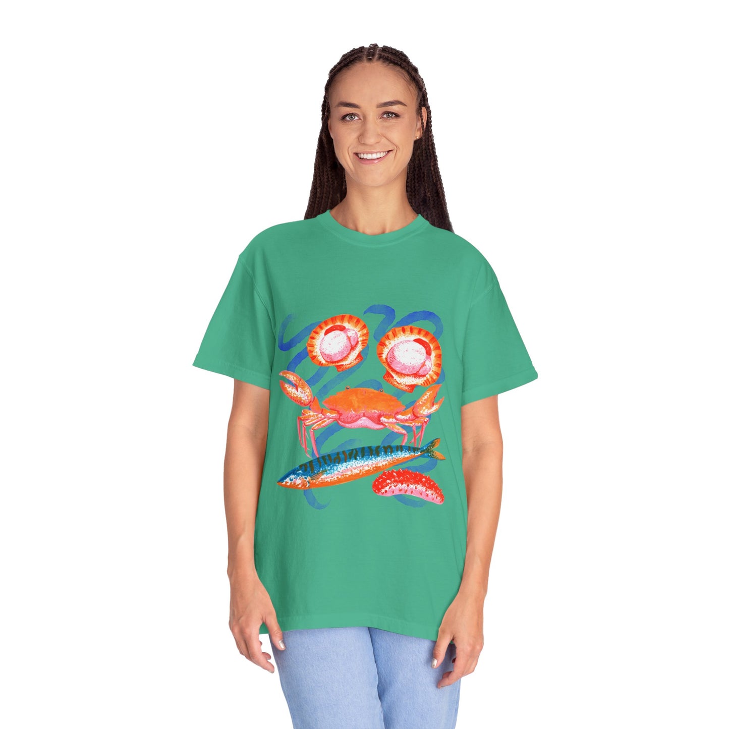 Retro Seafood Graphic T-Shirt - Fresh Catch Comfort Colors Tee
