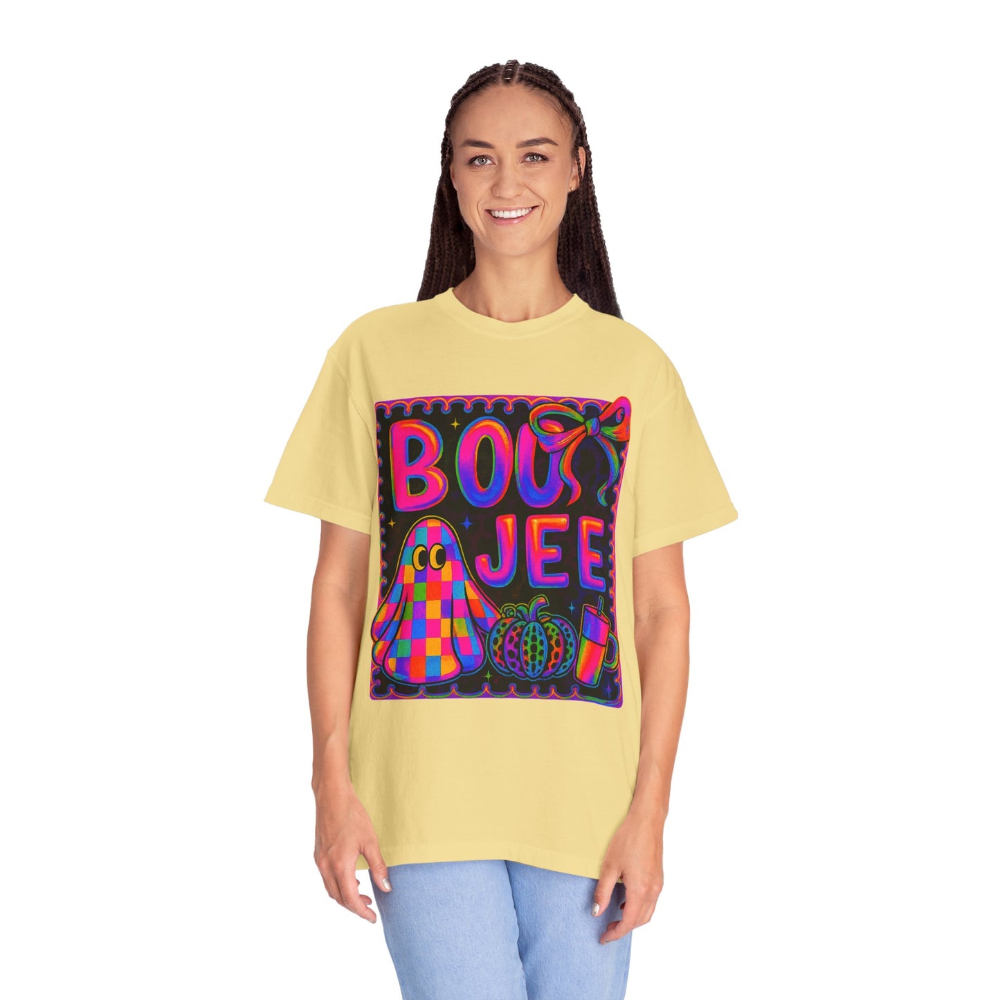 BOOJee Retro Comfort Colors, Garment-Dyed T-shirt, Colorful Graphic Tee, Unisex Streetwear, Fun Gift, Festival Fashion, Vegan Style
