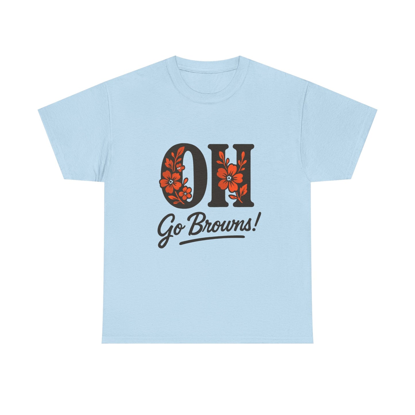 OH Go Browns Floral Unisex Tee, Fan Apparel, Game Day Shirt, Casual Wear, Gift for Sports Lovers