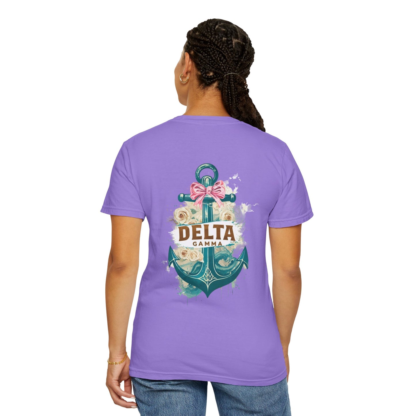 Delta Gamma Unisex Garment-Dyed T-Shirt, Sorority Pride Shirt, Nautical Design Tee, Perfect for Recruitment and Celebrations, Gift Idea