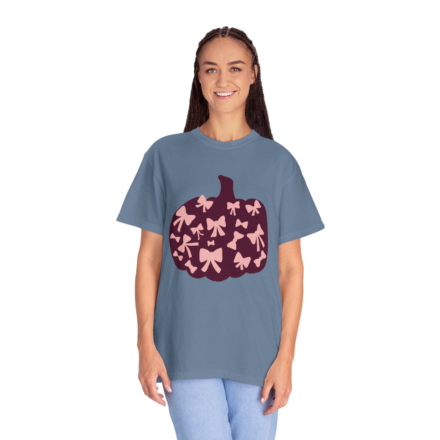 Pumpkin Bow Graphic Tee | Unisex Fall T-Shirt, Halloween Top, Cute Autumn Shirt, Gift for Her, Festival Wear