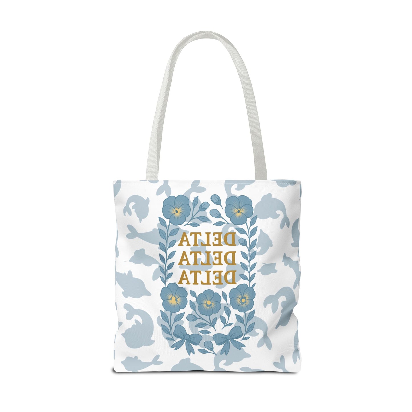 Delta Delta Delta Floral Tote Bag | Sorority Gift | Reusable Shopping Bag | Summer Accessory | Eco-Friendly Bag | Stylish Storage