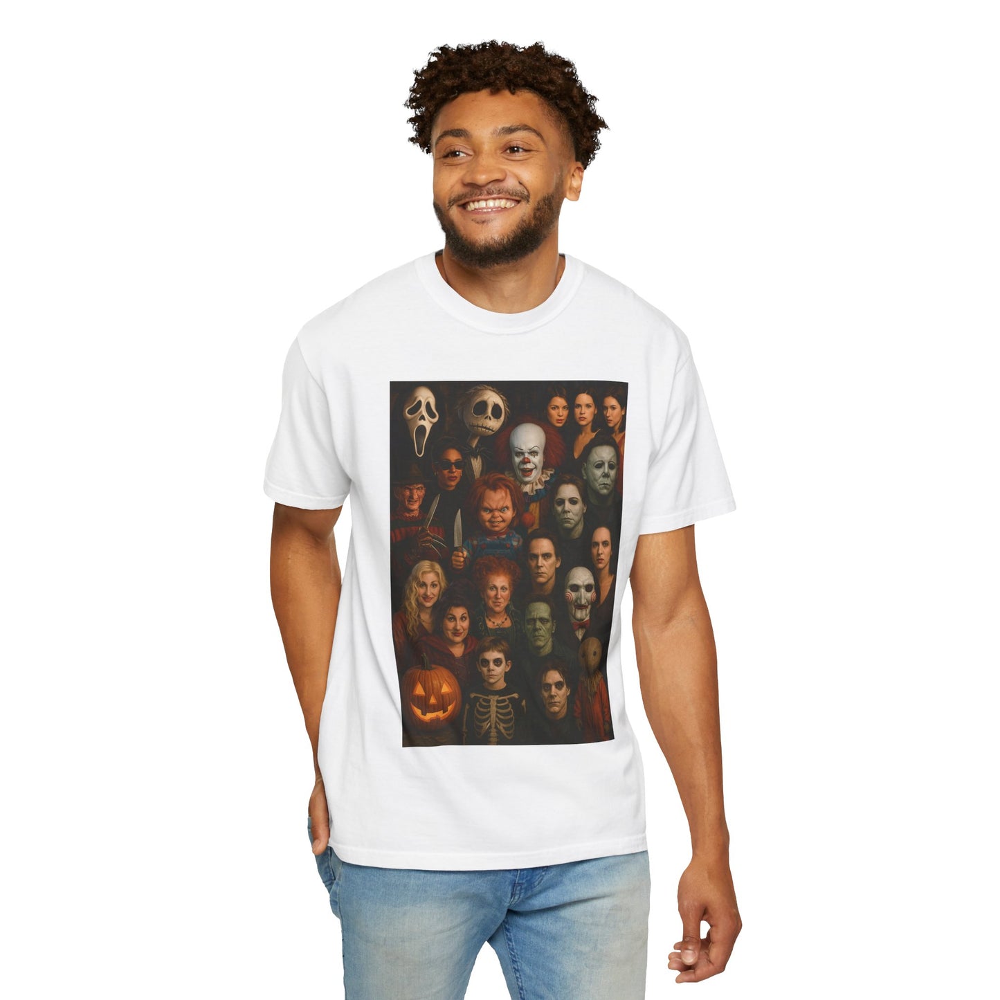 Spooky Halloween T-Shirt | Unisex Garment-Dyed Tee Featuring Iconic Horror Movie Characters, Perfect for Halloween Parties, Horror [...]