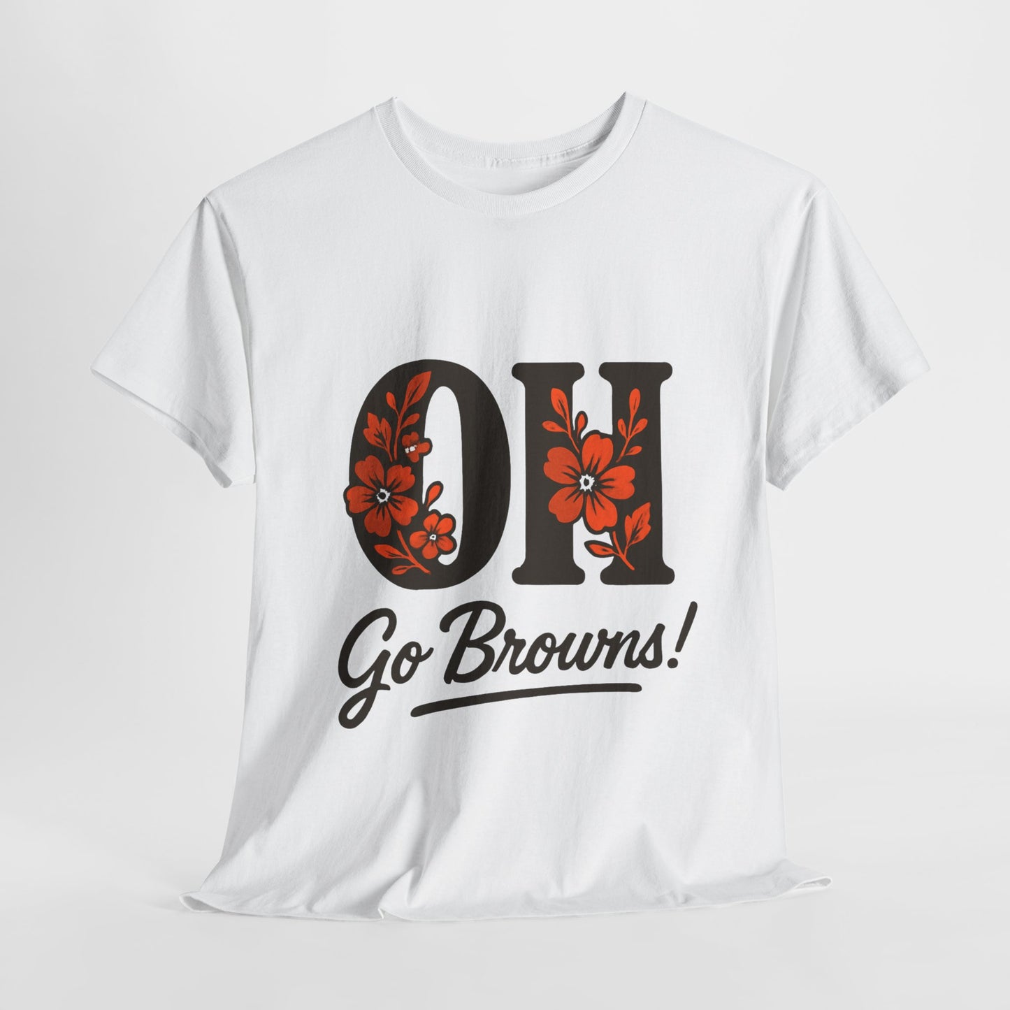 OH Go Browns Floral Unisex Tee, Fan Apparel, Game Day Shirt, Casual Wear, Gift for Sports Lovers