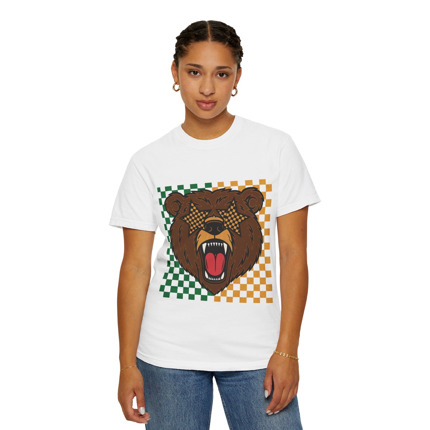 Checkered BU Bear Unisex T-shirt
