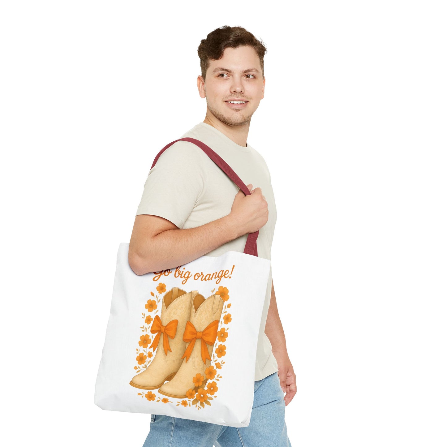 Tennessee Game Day, Floral Tote Bag, Coquette Bow Boot Design, Go Vols, Knoxville Tennessee, Alumni Gift, Rocky Top, Graduation Gift