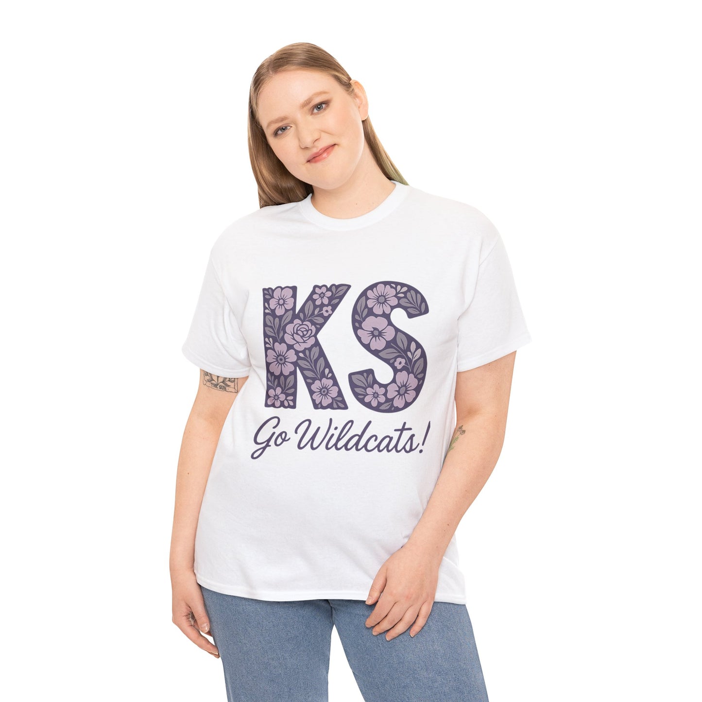 KS Floral Team Spirit Tee: Celebrate Kansas State Wildcats in Style, Perfect for Sports Events, Gifts, & Casual Wear