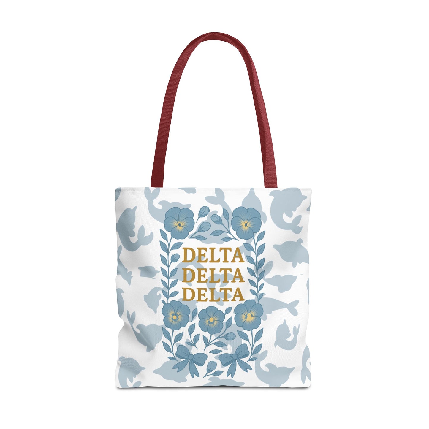 Delta Delta Delta Floral Tote Bag | Sorority Gift | Reusable Shopping Bag | Summer Accessory | Eco-Friendly Bag | Stylish Storage