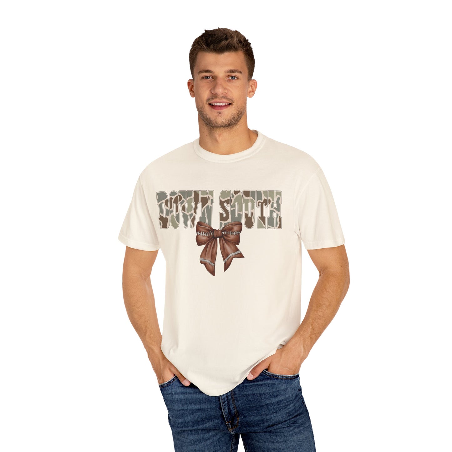 Camo Bow Graphic Tee - Trendy Apparel for Casual Outings and Birthdays