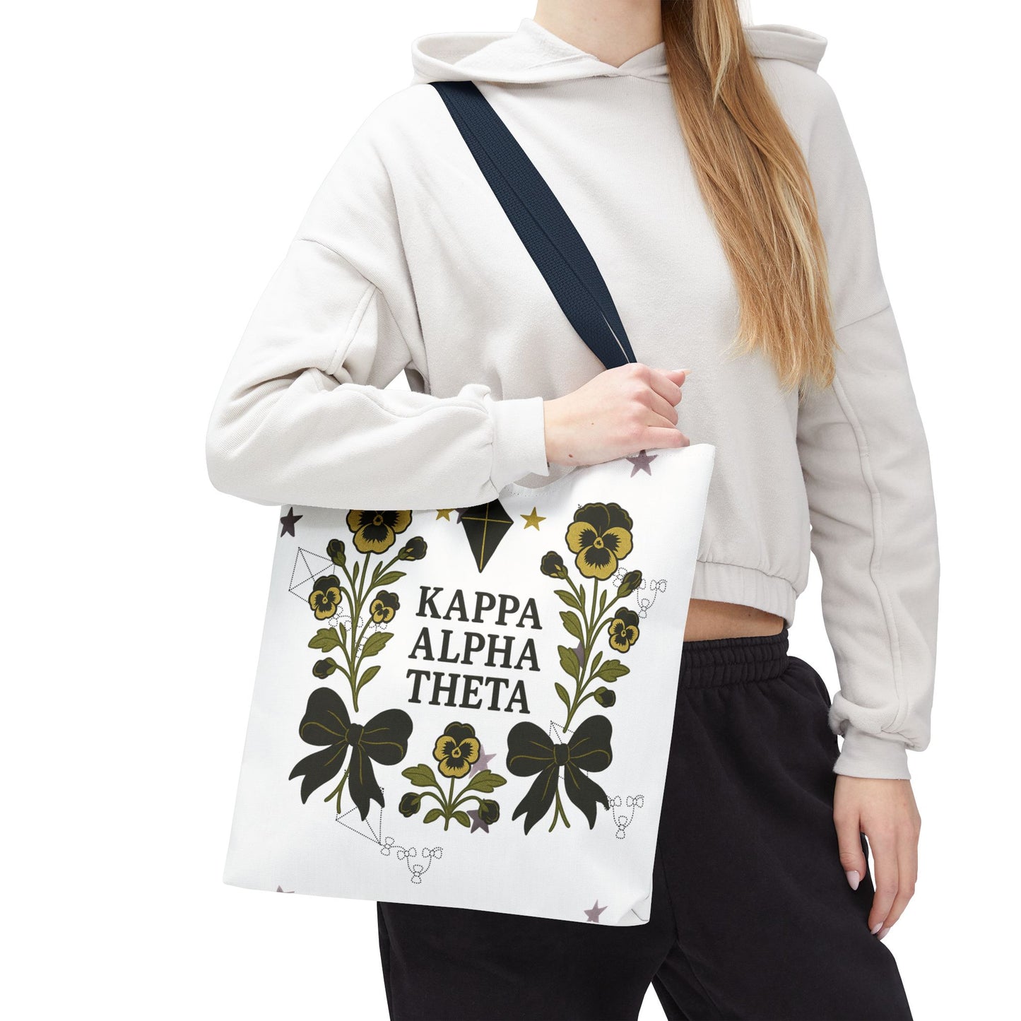 Floral Sorority Tote Bag | Kappa Alpha Theta, Eco-Friendly Bag, Gift for Sisters, College Accessory, Summer Outing Bag