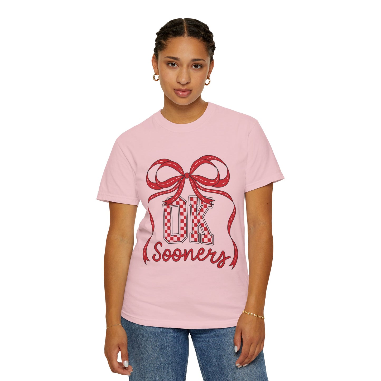 SOON Checkered Cheerful Bow Graphic T-shirt