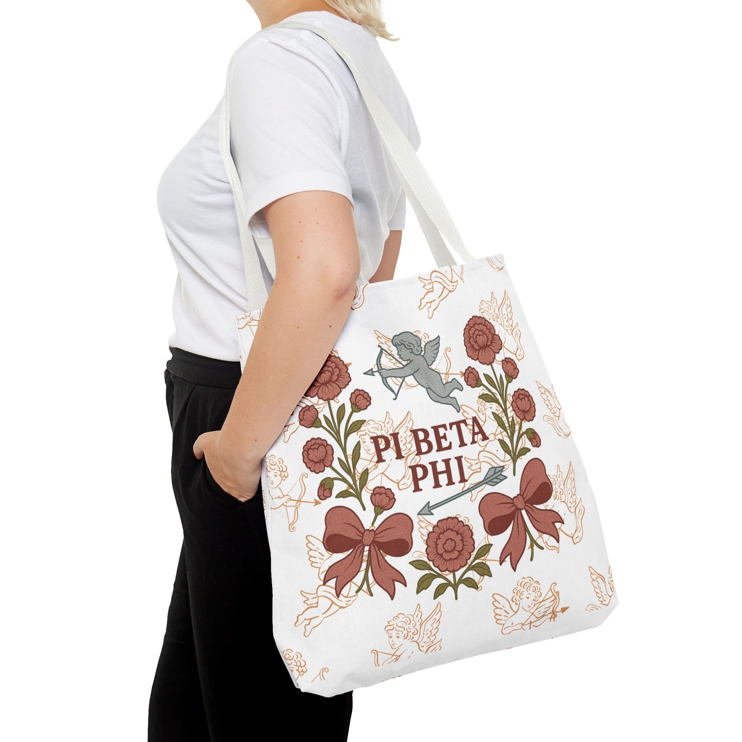Floral Pi Phi Sorority Tote Bag