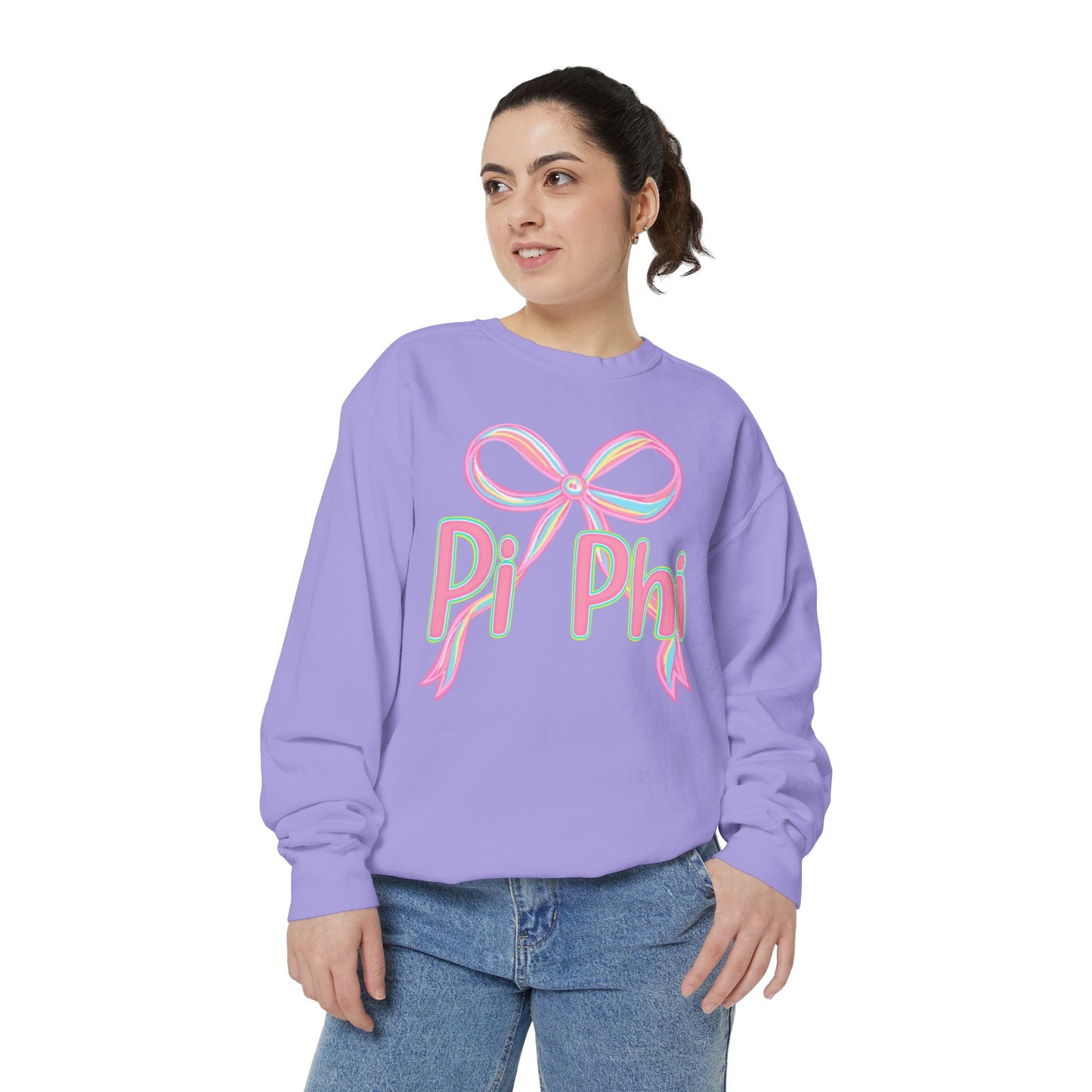 PiPhi Bow Unisex Sweatshirt, Cute Sorority Apparel, Comfortable Sweatshirt, Gift for Sorority Sisters, Soft Fashion Essentials