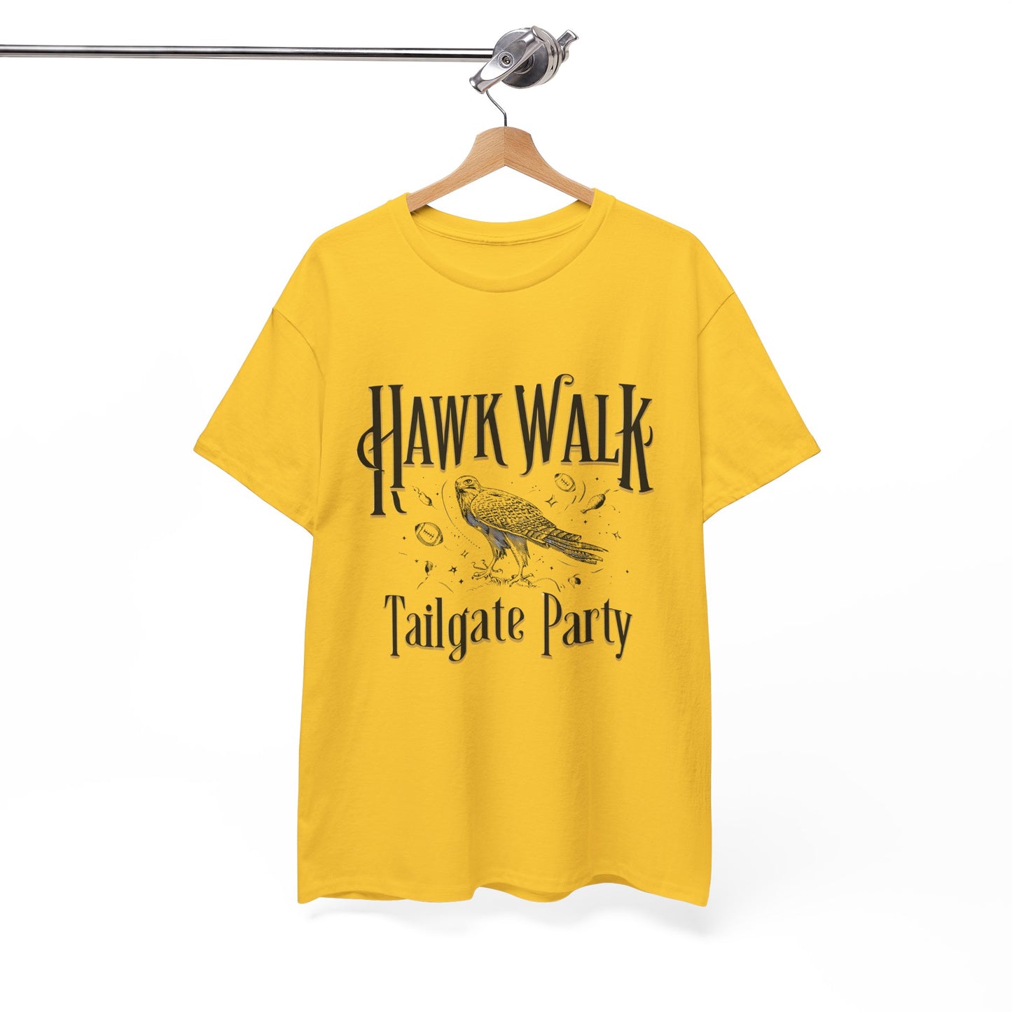 Hawk Walk Tailgate Tee, Unisex Cotton Shirt, Outdoor Event T-Shirt, Festival Wear, Bird Lover Gift, Sports Gathering Apparel