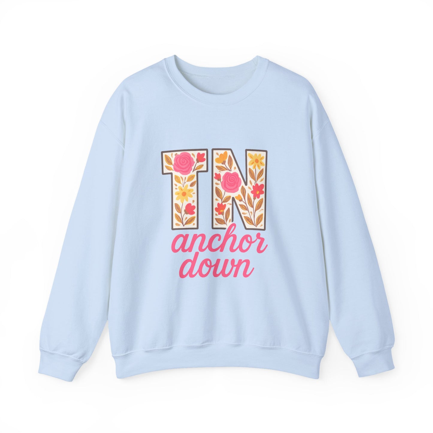 Cozy Floral Crewneck Sweatshirt with TN Design, Cute Gifts for Tennessee Fans, Casual Fall Wear, Perfect for Holidays & Gatherings