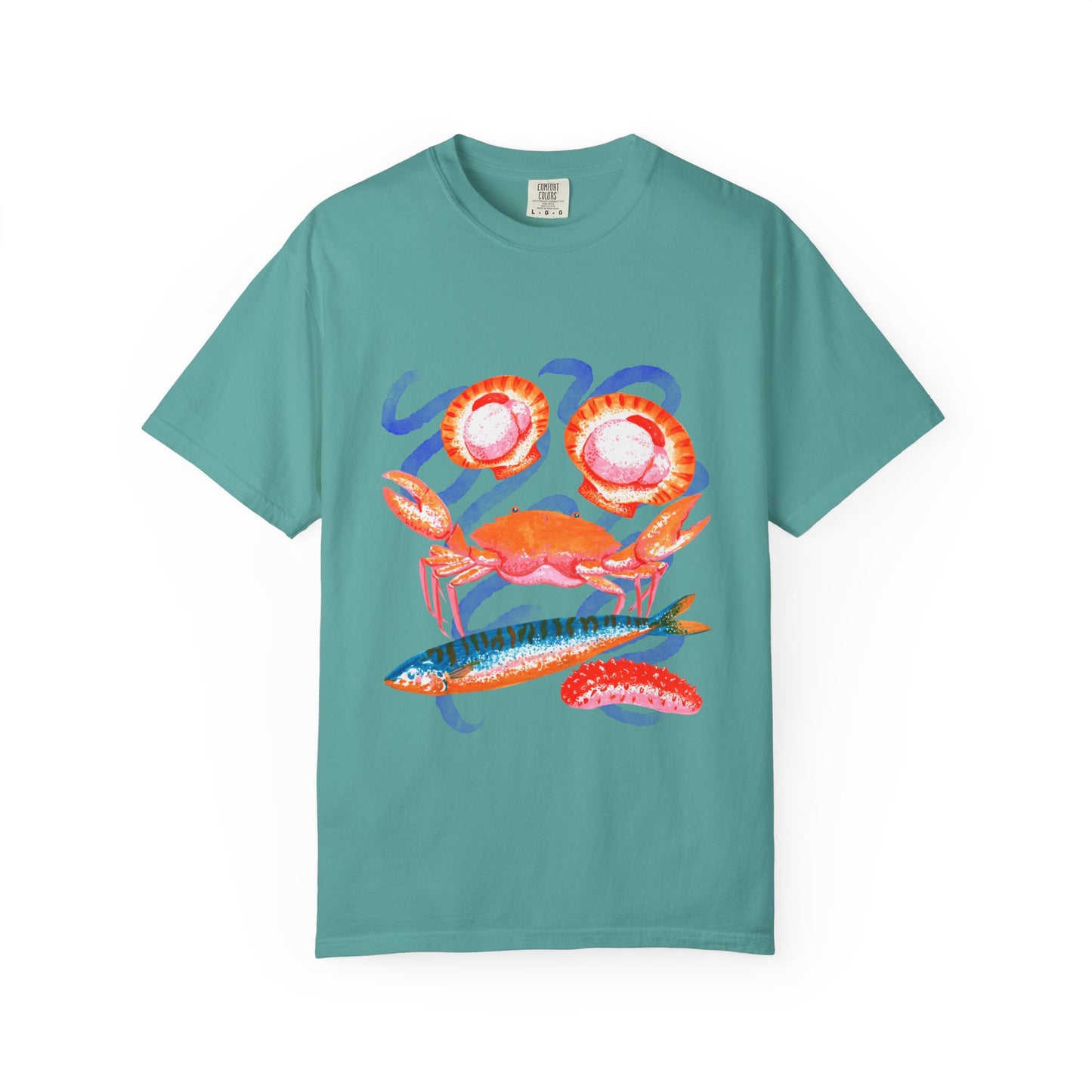 Retro Seafood Graphic T-Shirt - Fresh Catch Comfort Colors Tee