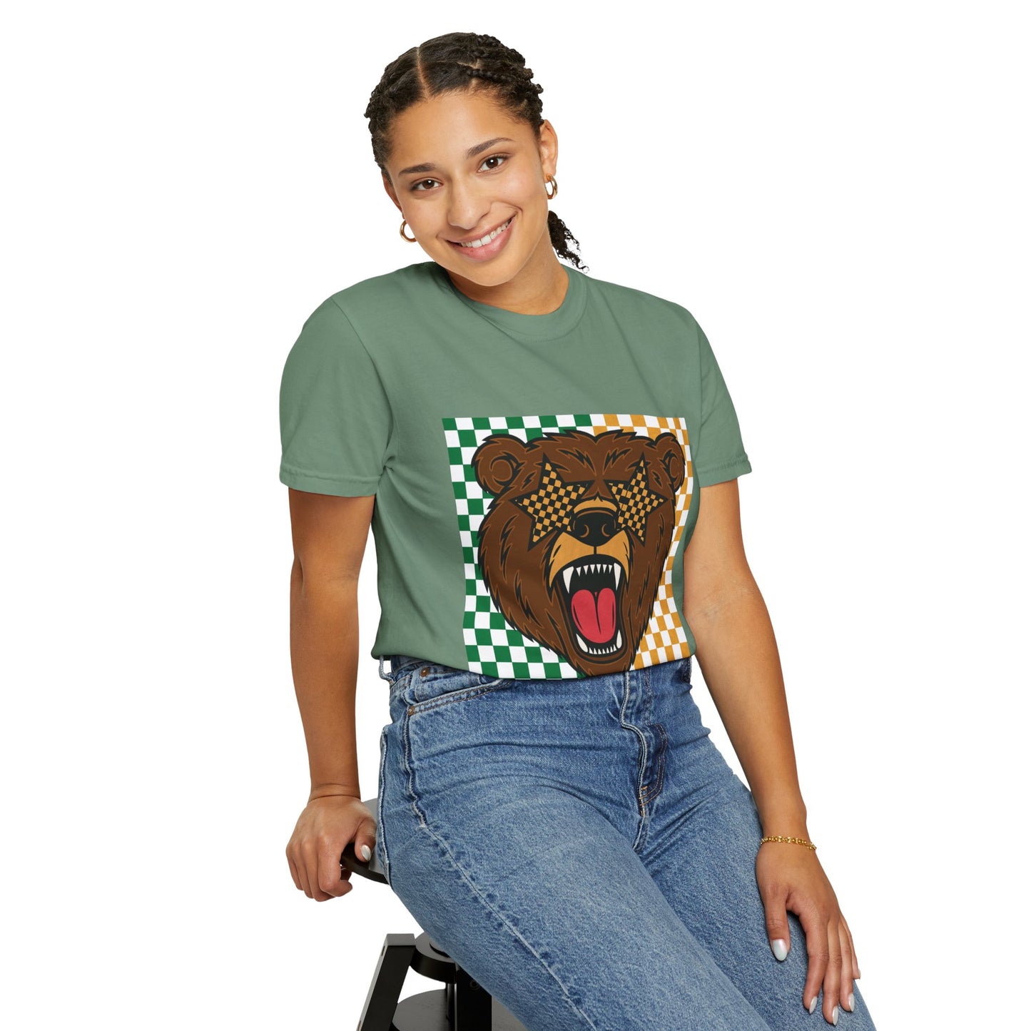 Checkered BU Bear Unisex T-shirt