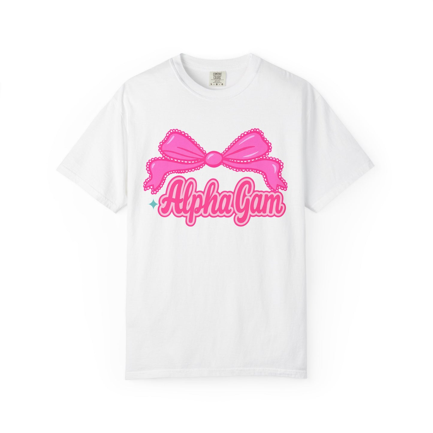AlphaGam Bow T-Shirt | Unisex Garment-Dyed Tee for Sorority Sisters, College Apparel, Gifts for Greek Life, Casual Outfit, Sorority [...]