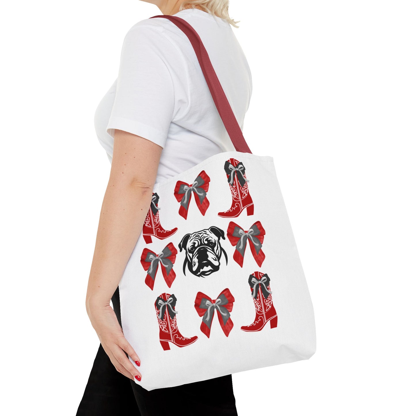 UGA Bulldogs Coquette Bow Tote Bag