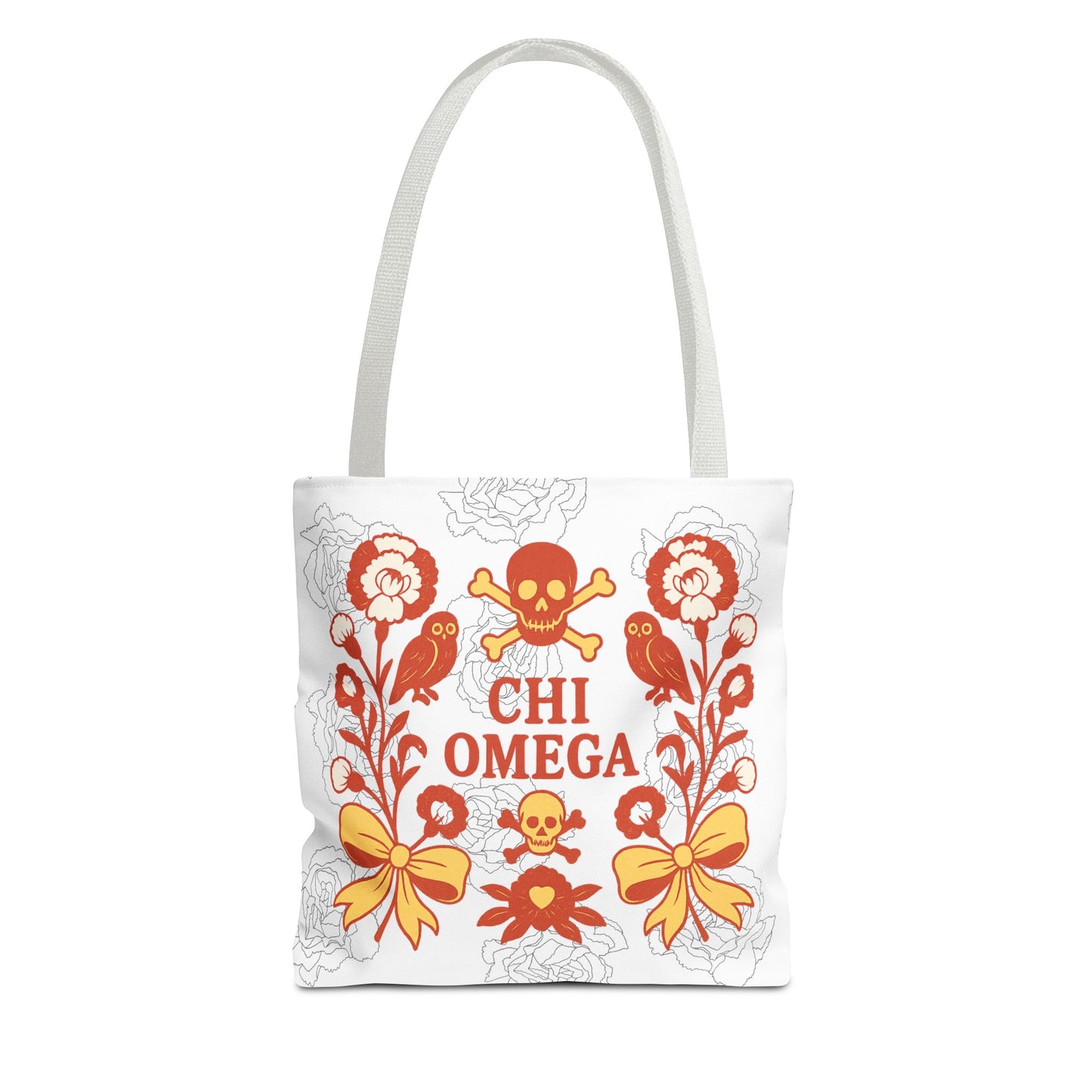 Chi Omega Floral Tote Bag