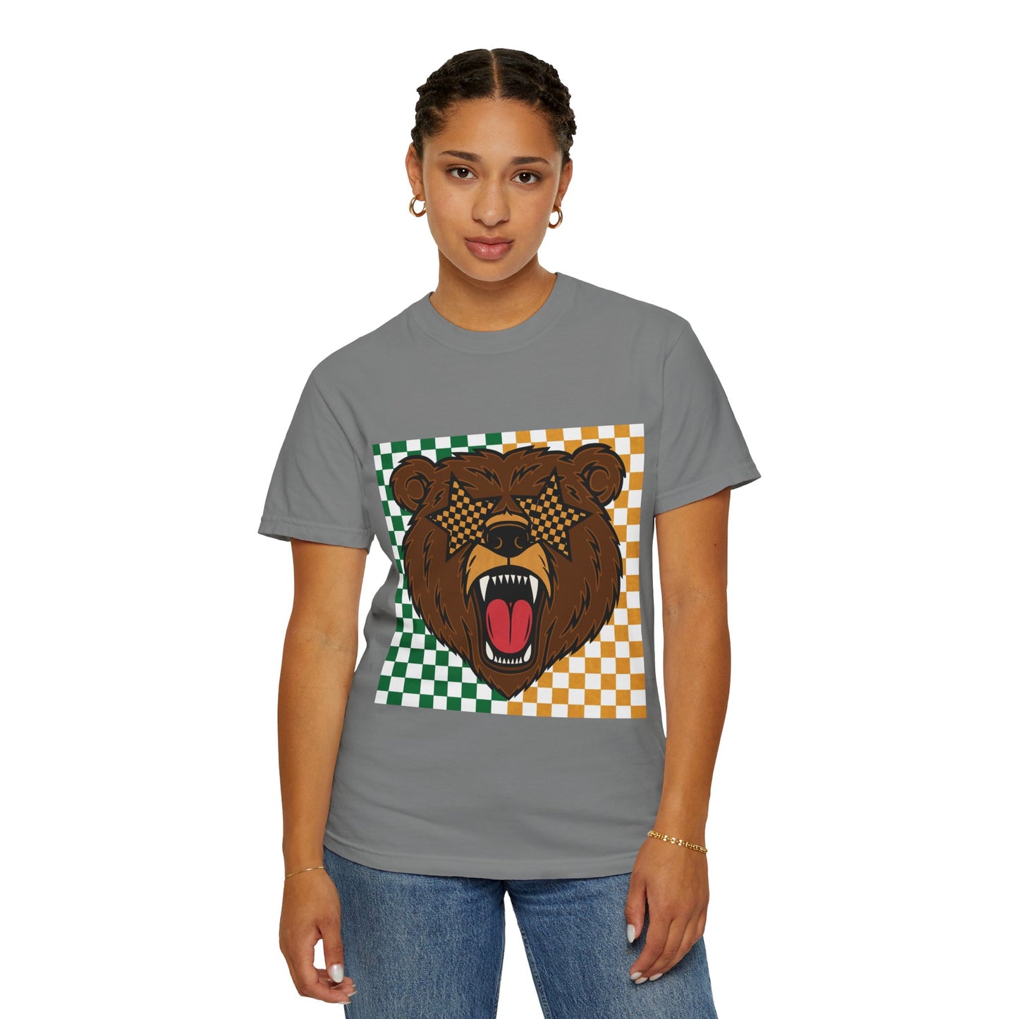 Checkered BU Bear Unisex T-shirt