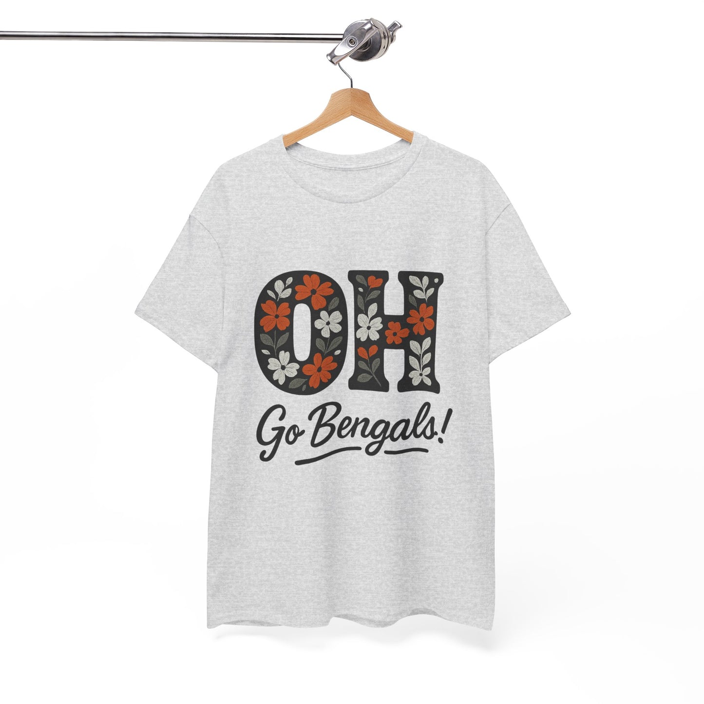 Bengals Floral Tee - Unisex Heavy Cotton