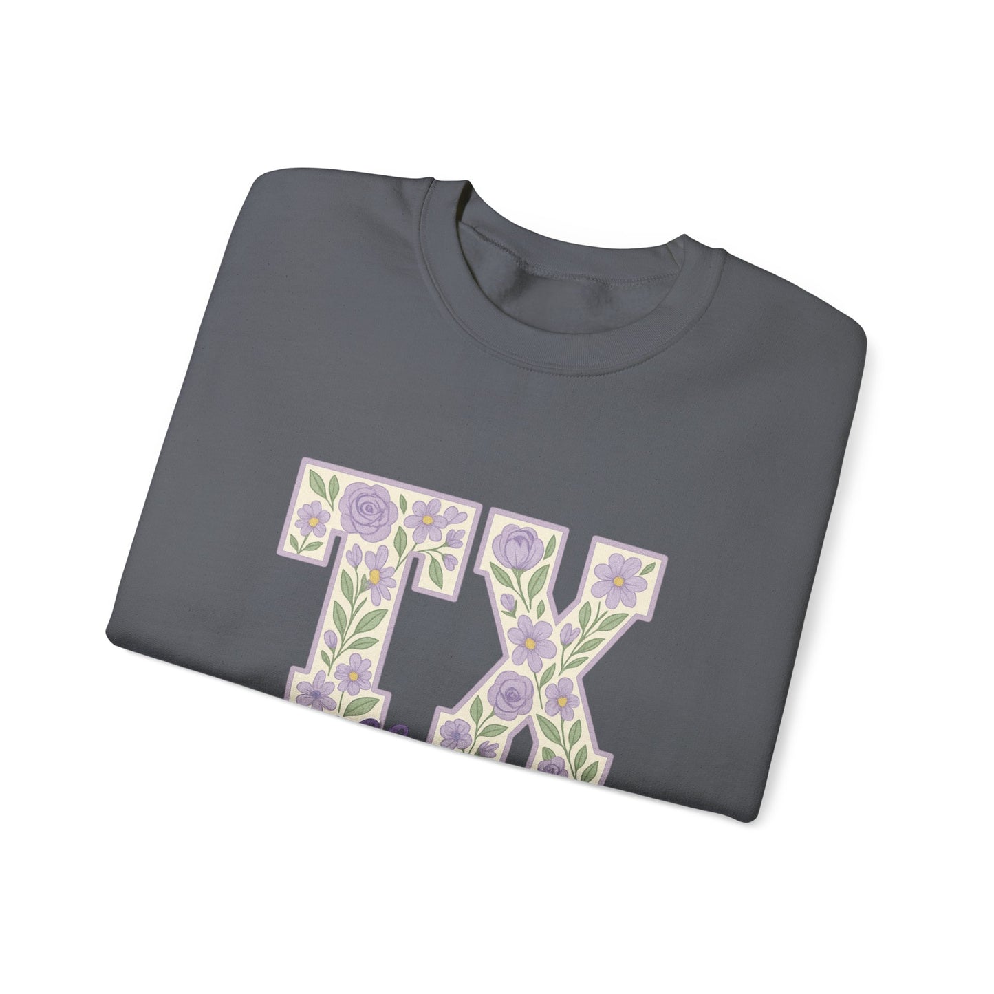 Texas Floral Sweatshirt, Cozy Unisex Crewneck, TX Riff Ram Bah Zoo Pullover, Gift for College Students, Texas Pride Apparel, Spring Fashion