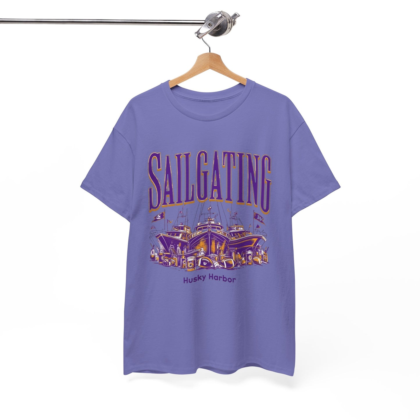 Sailgating Tee - Washington Huskies Unisex Heavy Cotton Shirt