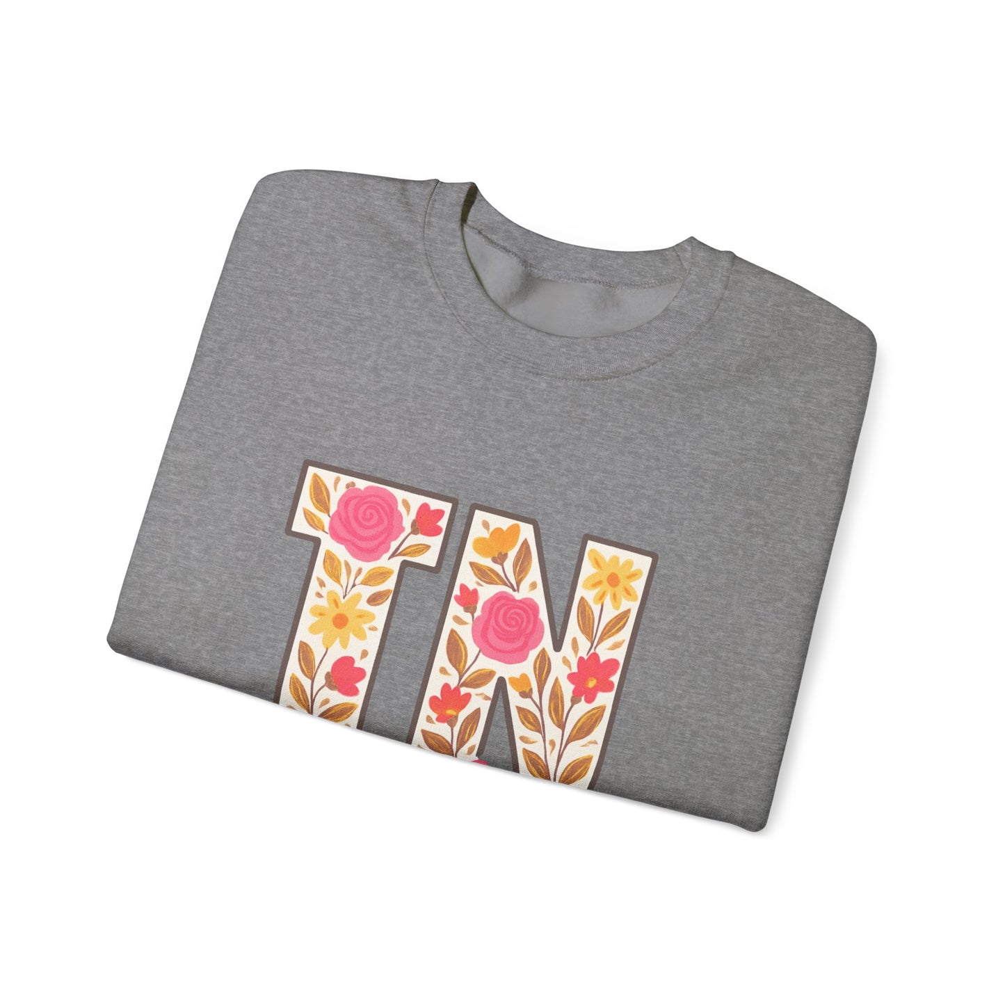 Cozy Floral Crewneck Sweatshirt with TN Design, Cute Gifts for Tennessee Fans, Casual Fall Wear, Perfect for Holidays & Gatherings