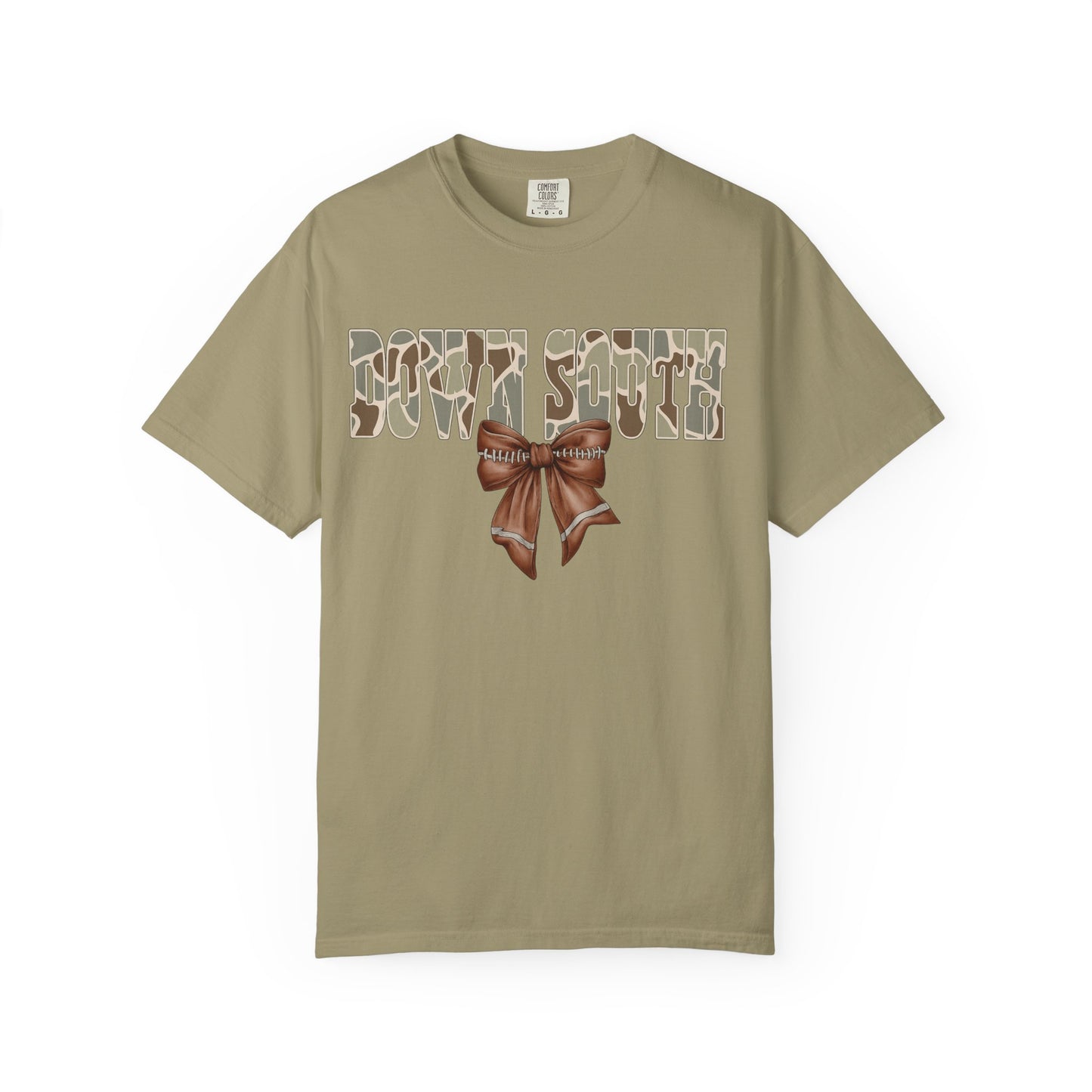 Camo Bow Graphic Tee - Trendy Apparel for Casual Outings and Birthdays