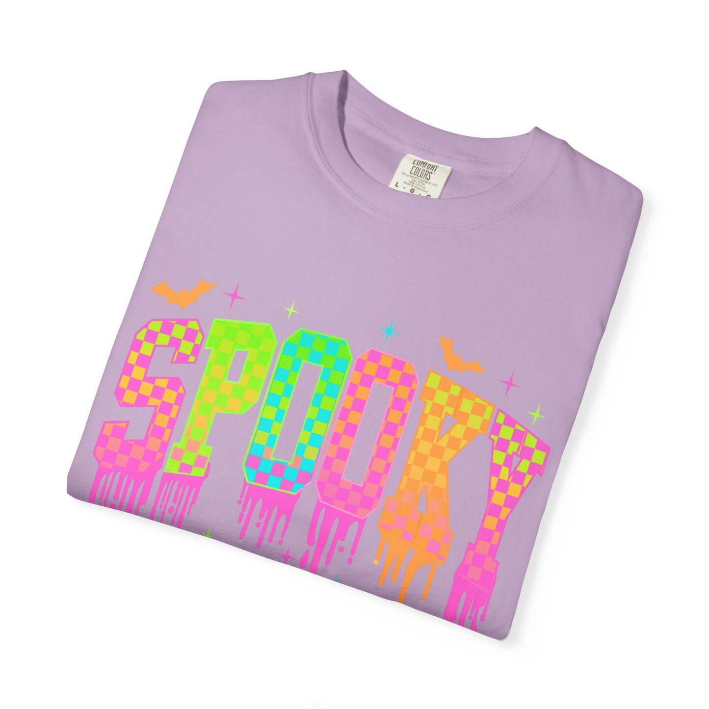 Colorful Neon Checkered Spooky T-Shirt