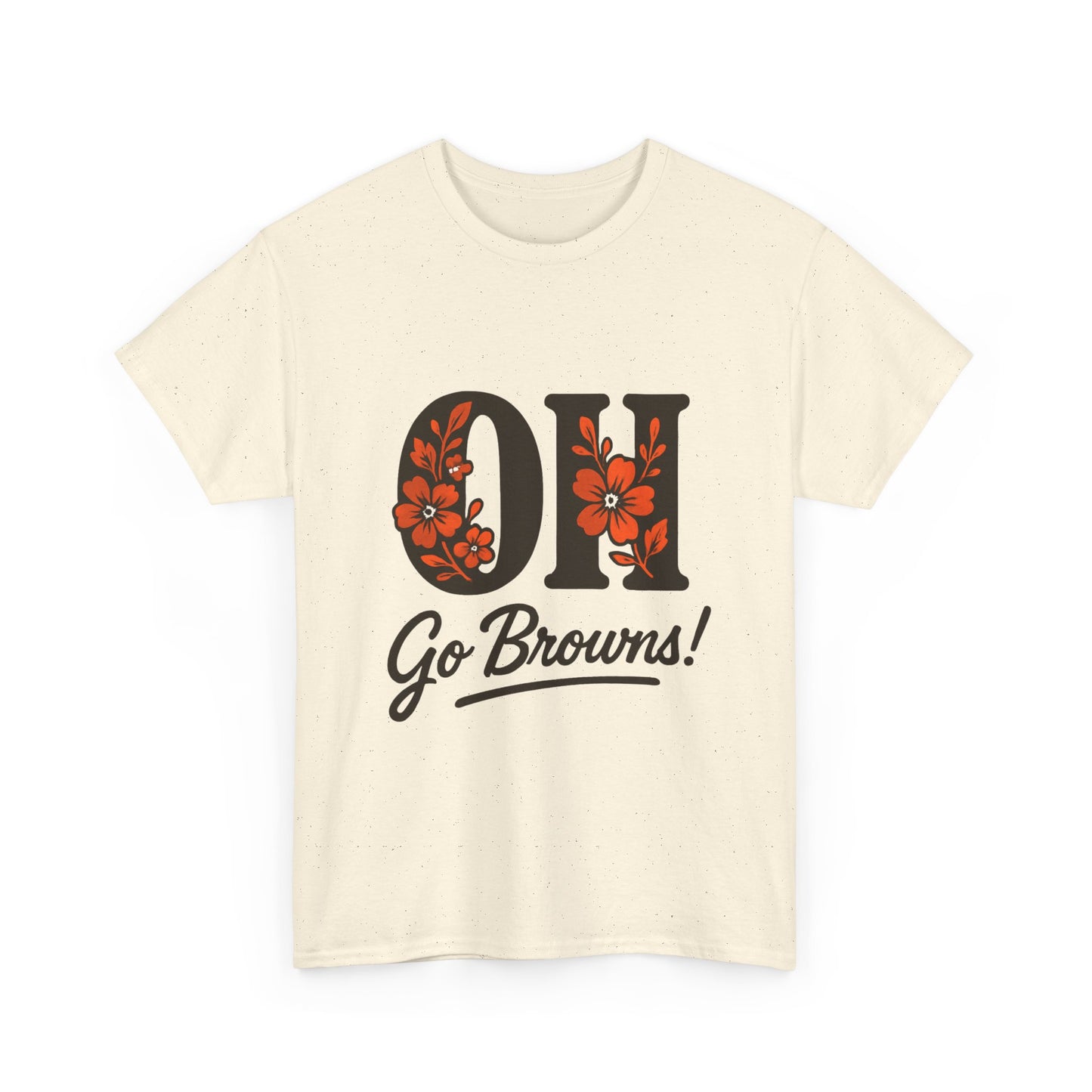 OH Go Browns Floral Unisex Tee, Fan Apparel, Game Day Shirt, Casual Wear, Gift for Sports Lovers