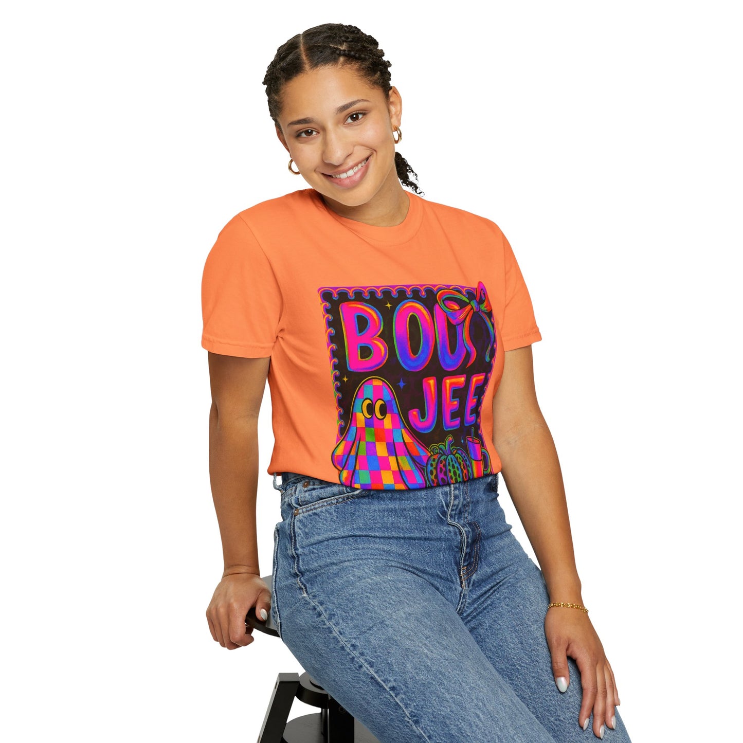 BOOJee Retro Comfort Colors, Garment-Dyed T-shirt, Colorful Graphic Tee, Unisex Streetwear, Fun Gift, Festival Fashion, Vegan Style