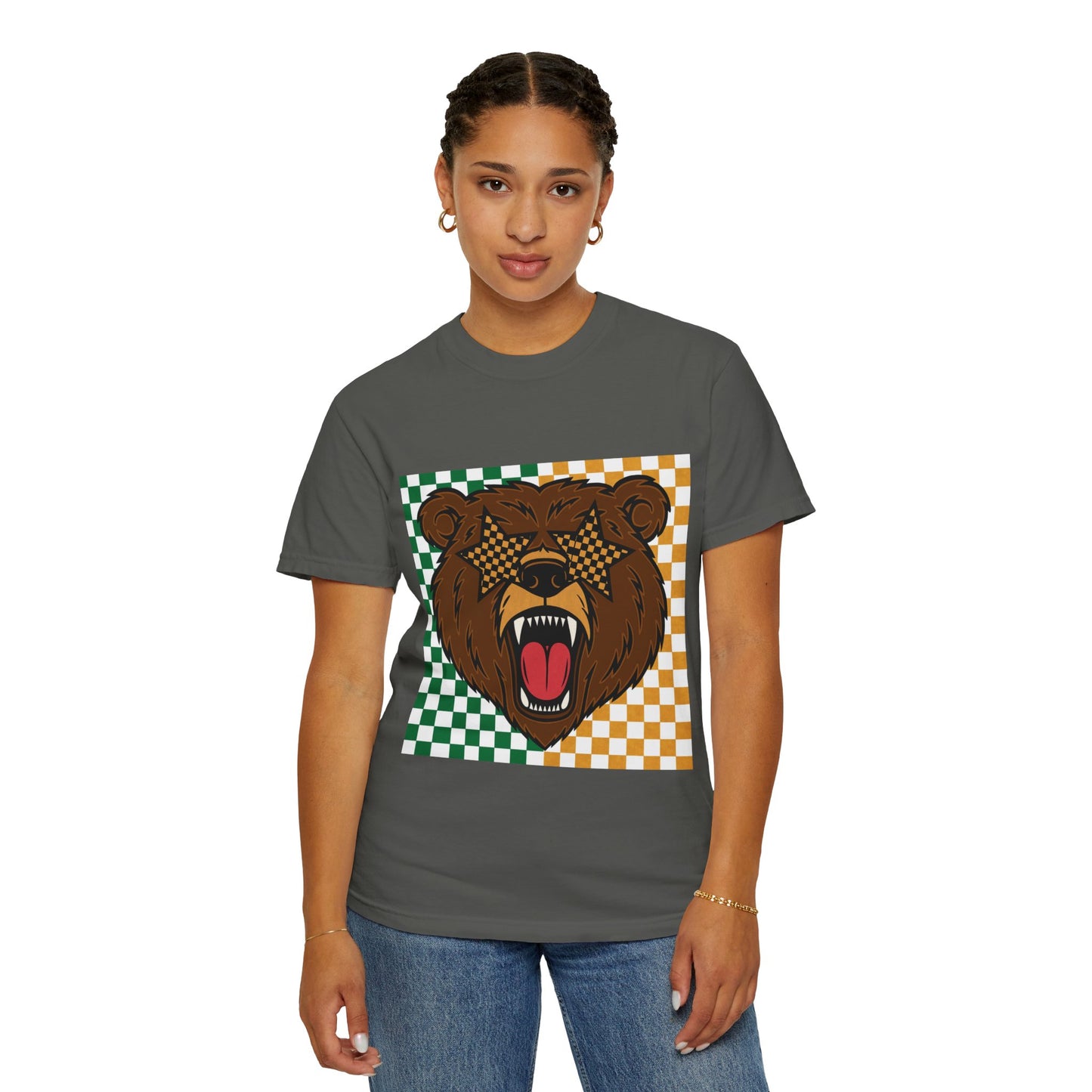 Checkered BU Bear Unisex T-shirt