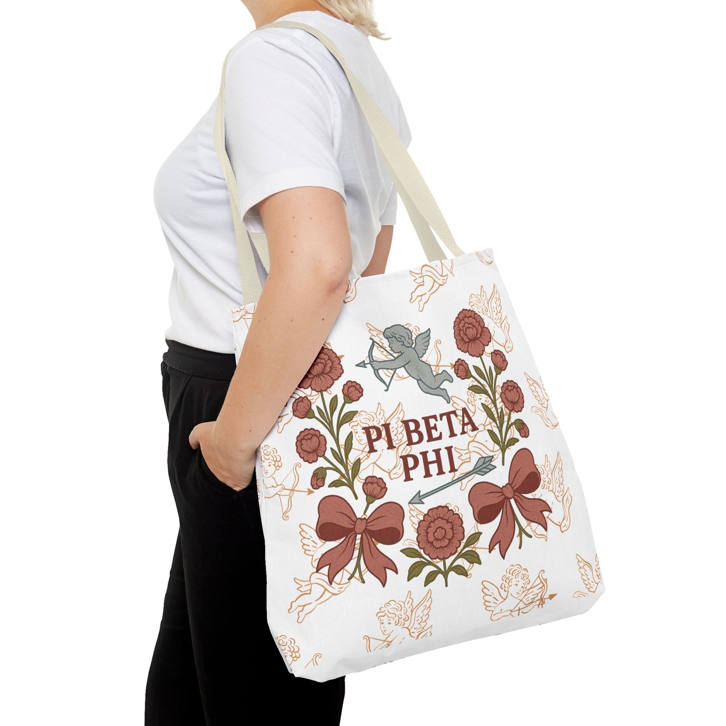 Floral Pi Phi Sorority Tote Bag