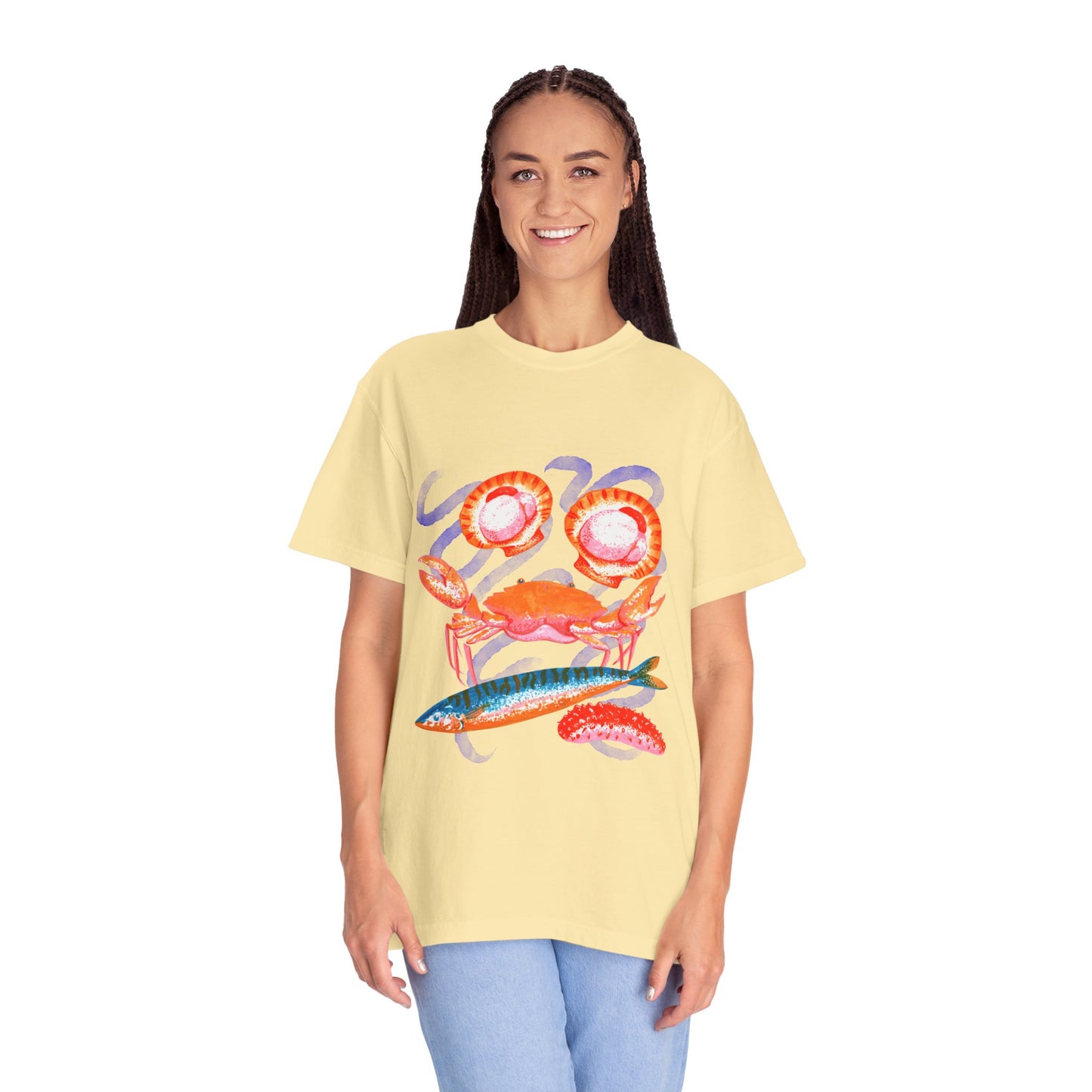 Retro Seafood Graphic T-Shirt - Fresh Catch Comfort Colors Tee