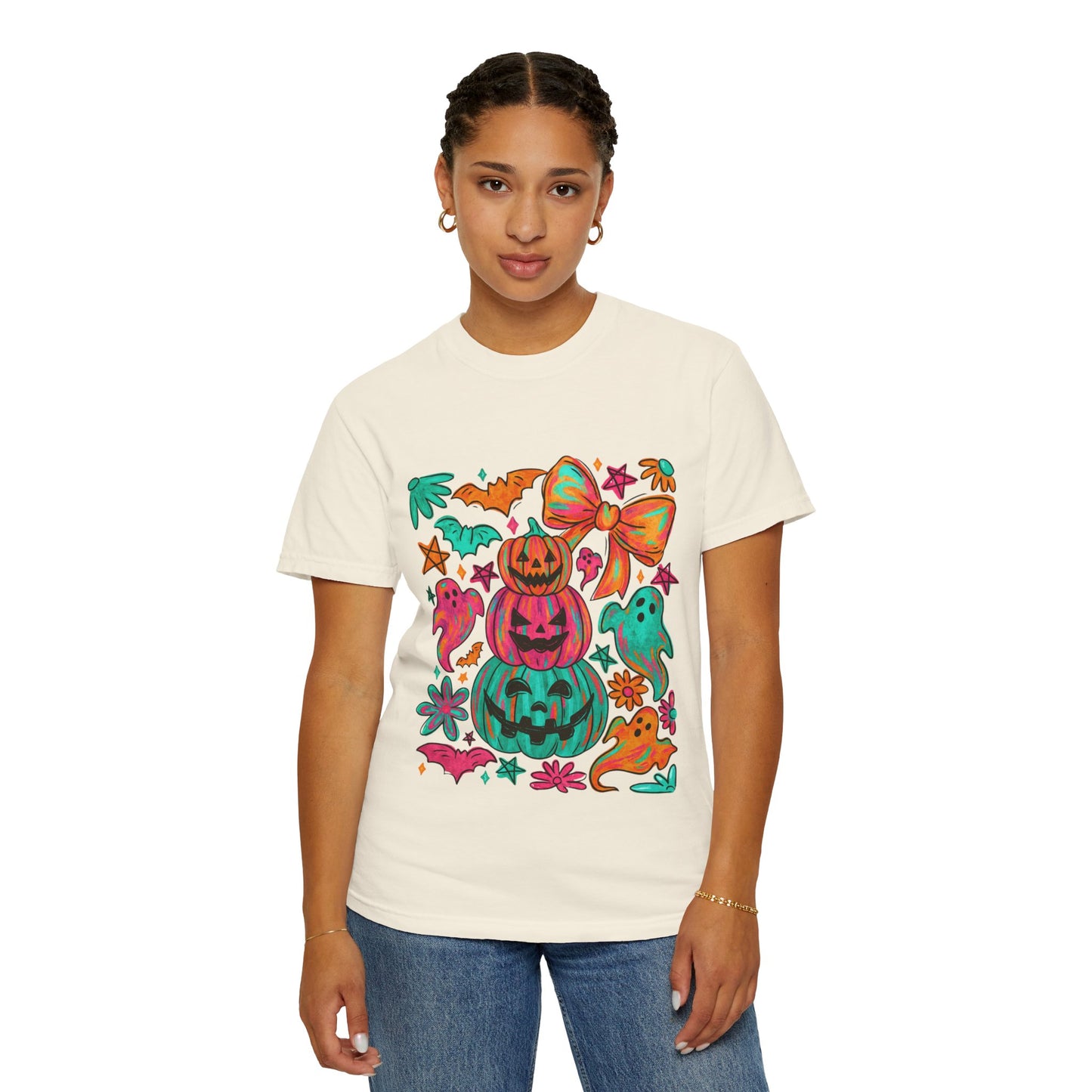 Whimsical Halloween T-Shirt, Perfect for Fall Celebrations, Ghosts & Pumpkins Design, Unisex Tee, Festive Apparel, Halloween Costume