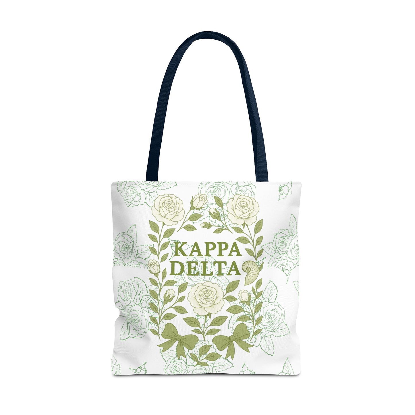 Elegant Kappa Delta Tote Bag, Floral AOP Design, Sorority Bag, Gift for Sisters, Eco-Friendly Shopping Bag