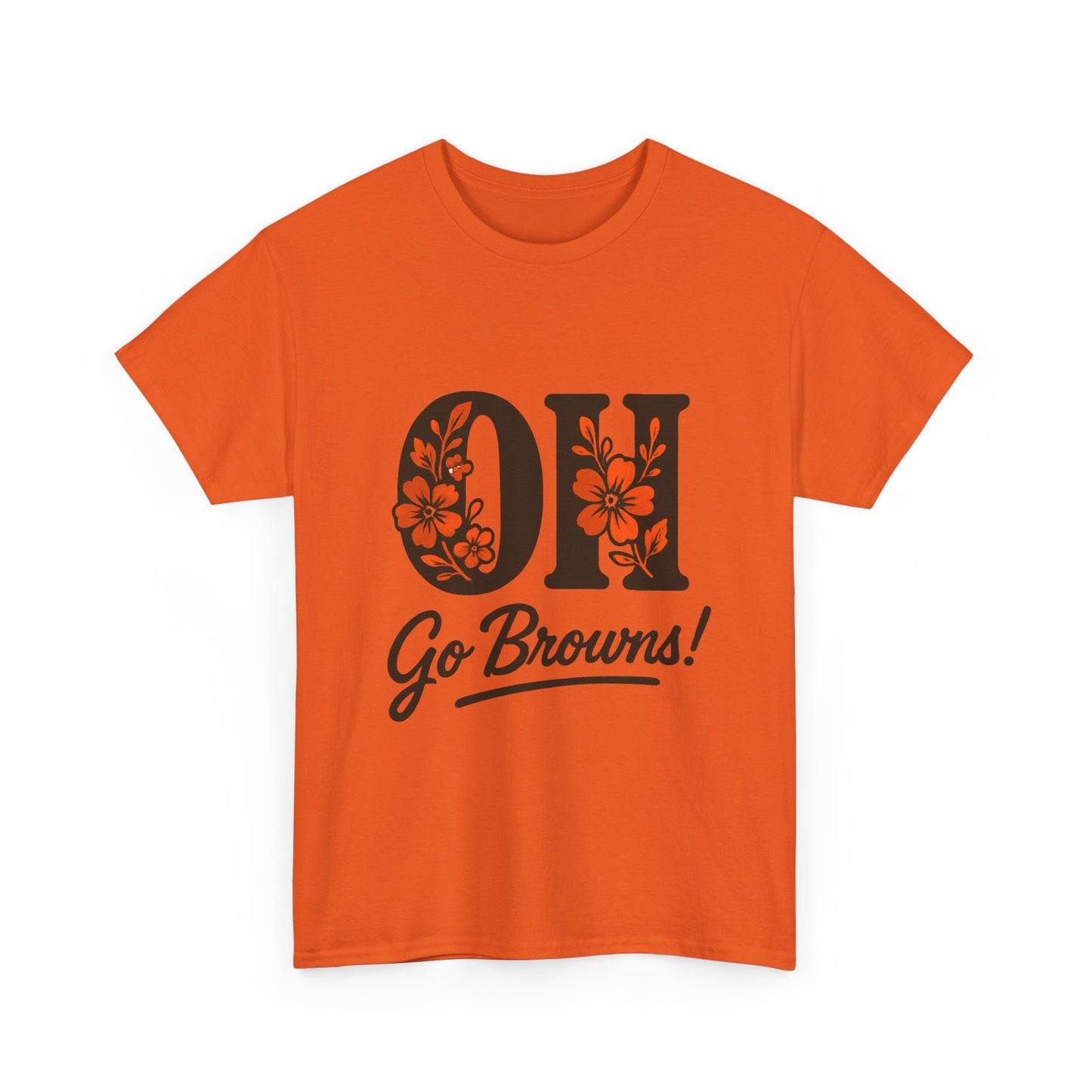 OH Go Browns Floral Unisex Tee, Fan Apparel, Game Day Shirt, Casual Wear, Gift for Sports Lovers
