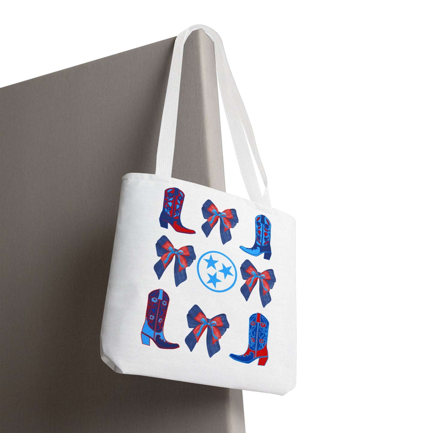 Tote Bag - Tennessee Titans Coquette Bow Design - Titan Up NFL Game Day Gift Nashville TN