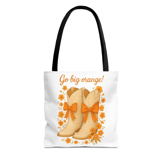 Tennessee Game Day, Floral Tote Bag, Coquette Bow Boot Design, Go Vols, Knoxville Tennessee, Alumni Gift, Rocky Top, Graduation Gift