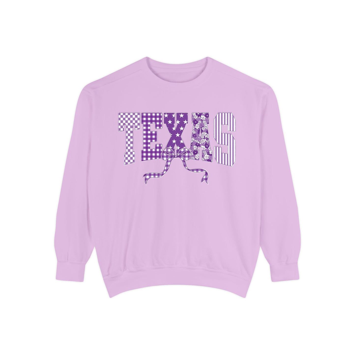 Texas Cowgirl Sweatshirt — Purple Western State Graphic
