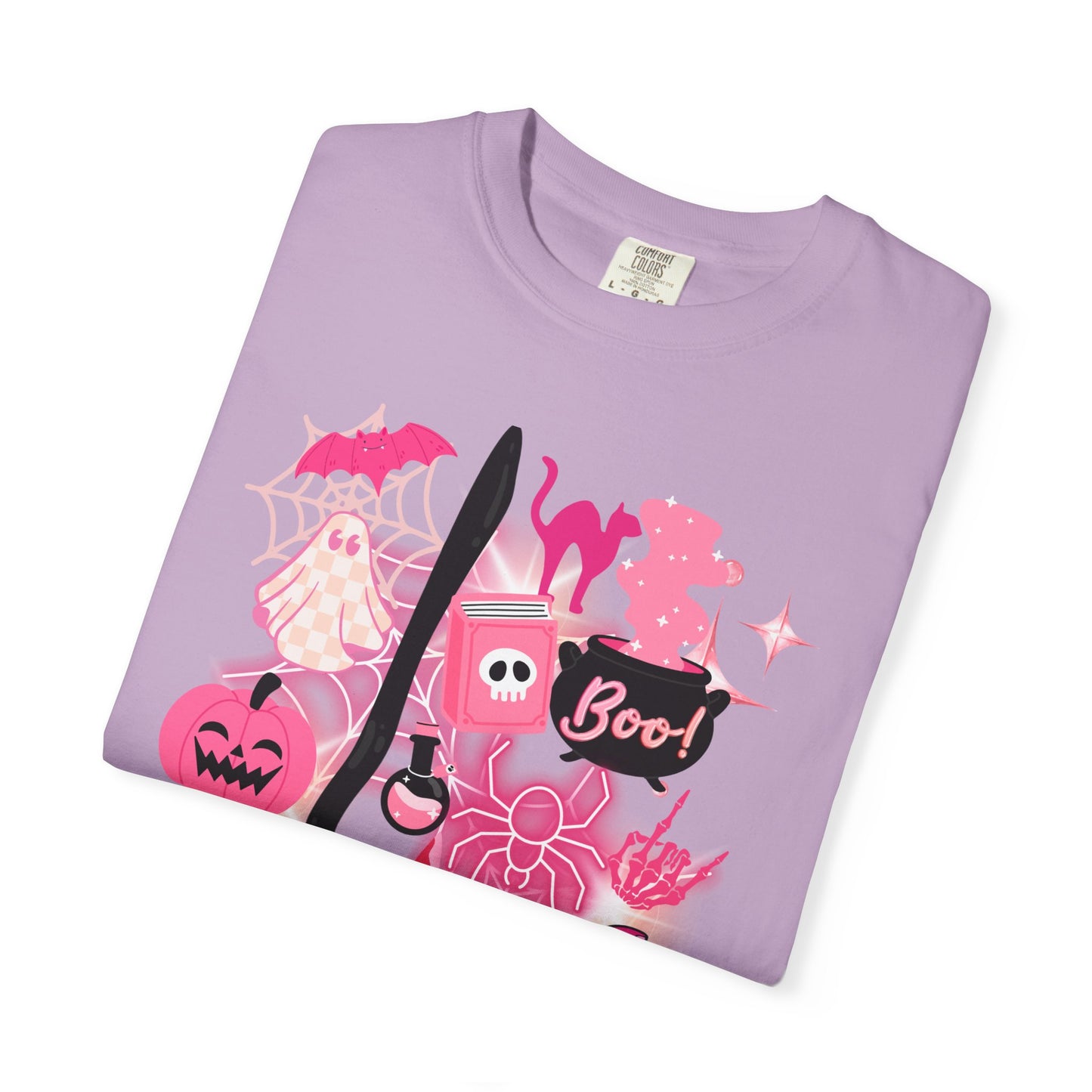 Pink Halloween-Themed Unisex T-shirt, Spooky Shirt, Ghostly Apparel, Boo T-shirt, Fall Fashion, Halloween Costume Top