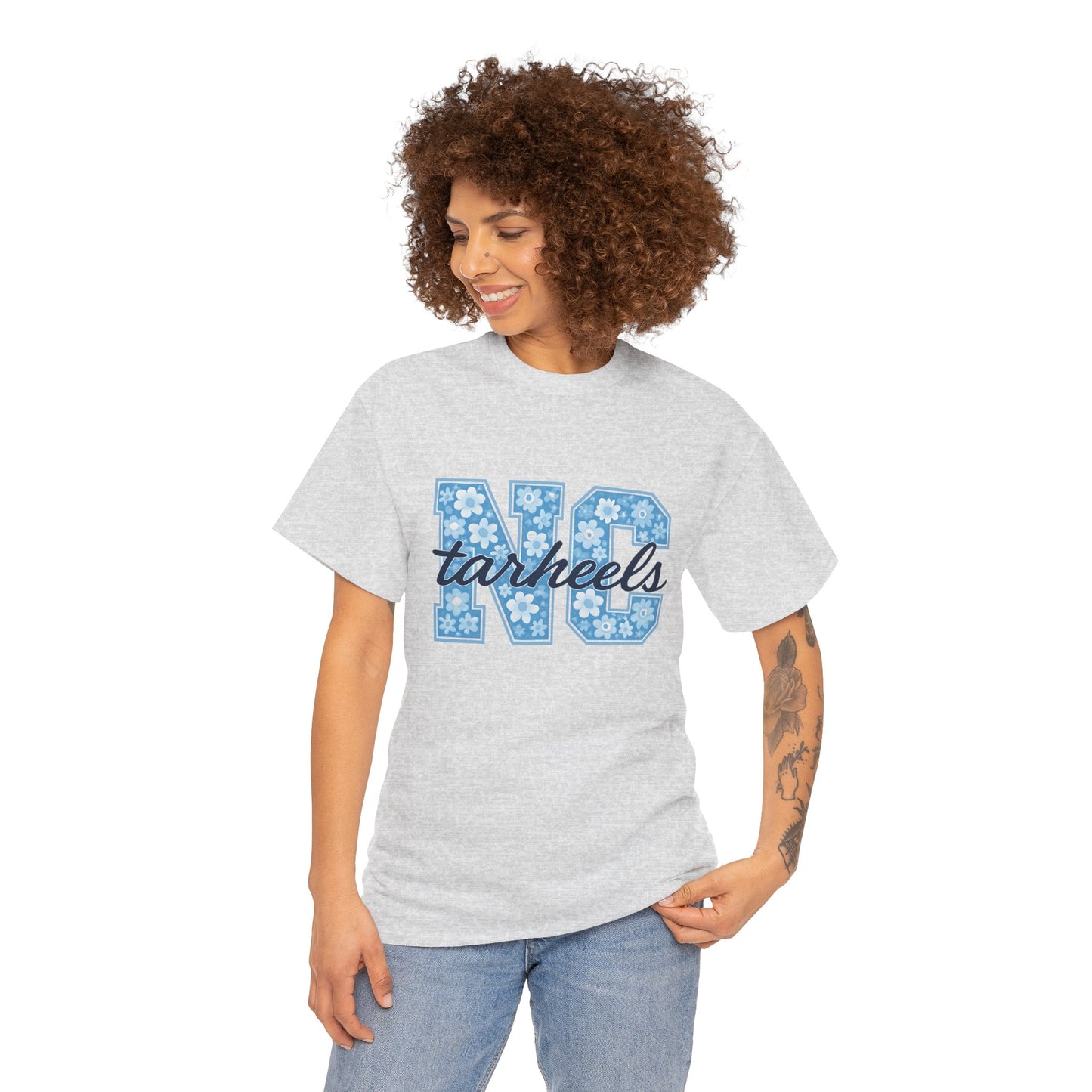 North Carolina Tarheels Unisex Heavy Cotton Tee, College Spirit Wear, Men's and Women's Casual T-Shirt, School Pride Apparel, Gift for Fans