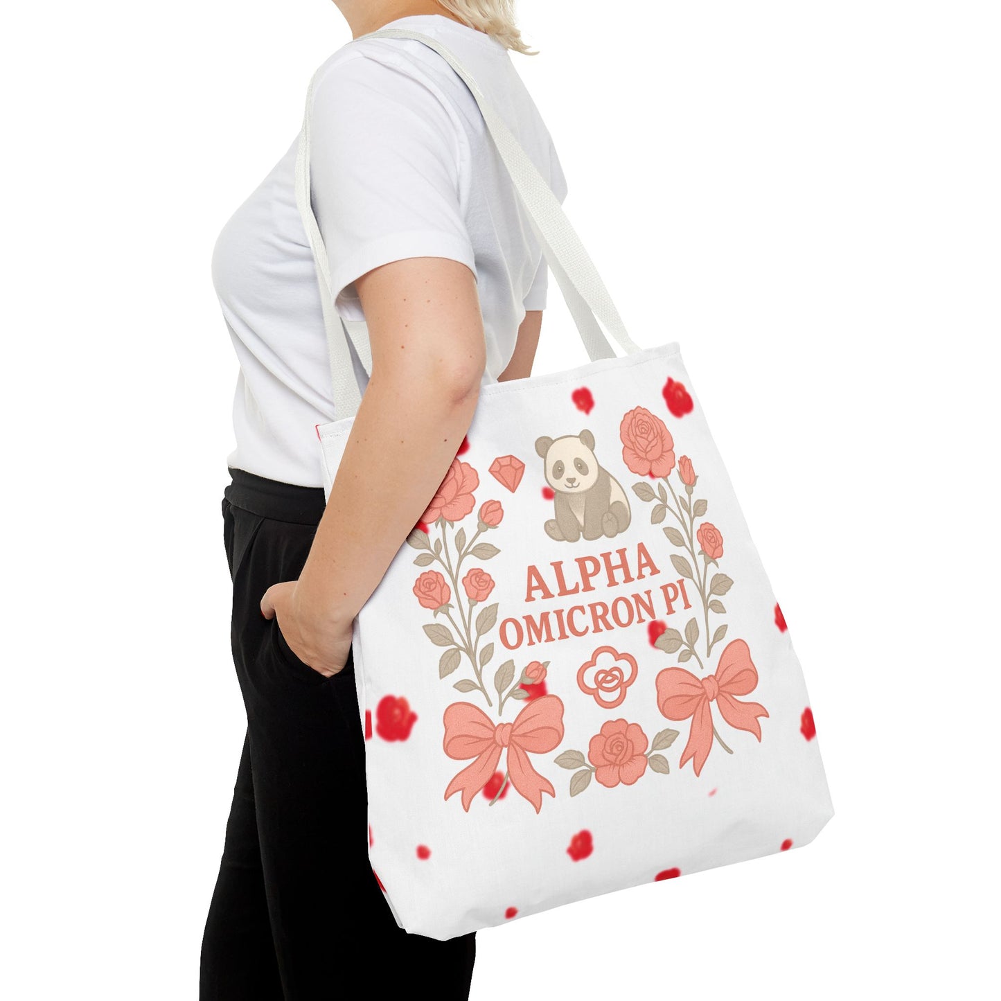 Floral Alpha Omicron Pi Tote Bag, Sorority Tote, Gift for Sisters, College Bag, Cute Everyday Tote